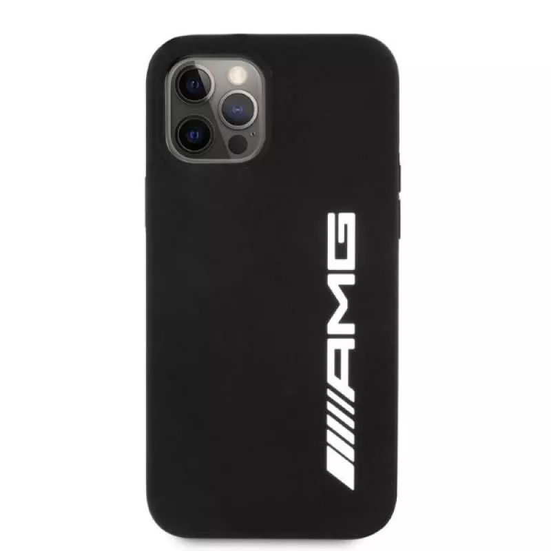AMG AMHCP12LSGLBGN iPhone 12 Pro Max 6,7 palca čierne silikónové puzdro s veľkým logom