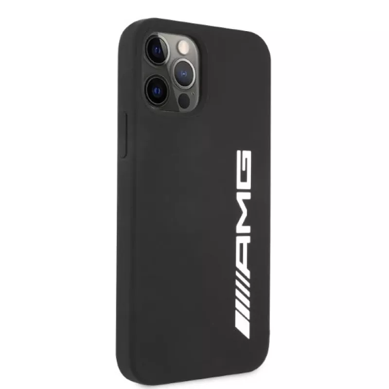 AMG AMHCP12LSGLBGN iPhone 12 Pro Max 6,7 palca čierne silikónové puzdro s veľkým logom
