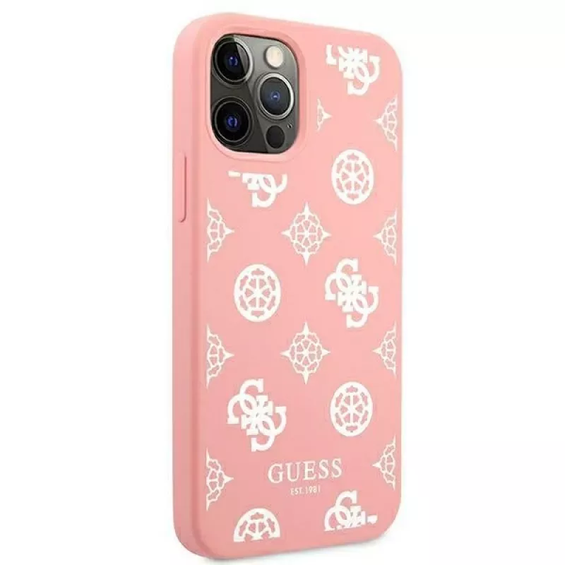 Guess GUHCP12LLSPEWPI iPhone 12 Pro Max 6,7 palca ružové pevné puzdro Peony Collection