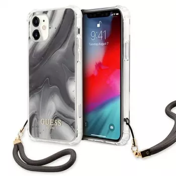 Guess GUHCP12SKSMAGR iPhone 12 Mini 5,4 palca sivé pevné puzdro Marble Collection