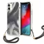 Guess GUHCP12SKSMAGR iPhone 12 Mini 5,4 palca sivé pevné puzdro Marble Collection