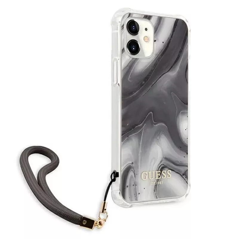 Guess GUHCP12SKSMAGR iPhone 12 Mini 5,4 palca sivé pevné puzdro Marble Collection