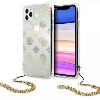 Guess GUHCN58KSPEGO pevné puzdro pre Apple iPhone 11 Pro 5,8 palca zlatá Peony Chain Collection