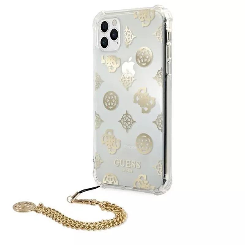 Guess GUHCN58KSPEGO pevné puzdro pre Apple iPhone 11 Pro 5,8 palca zlatá Peony Chain Collection