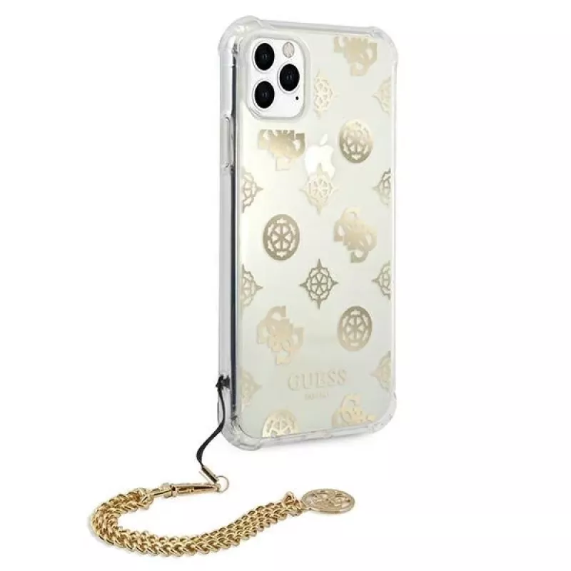 Guess GUHCN58KSPEGO pevné puzdro pre Apple iPhone 11 Pro 5,8 palca zlatá Peony Chain Collection