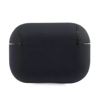 BMW puzdro na AirPods Pro tmavomodré pravá koža strieborné logo