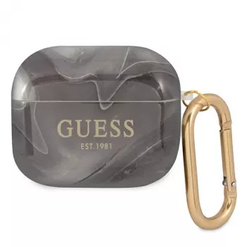 Guess GUA3UNMK puzdro na AirPods 3 čierne Marble Collection