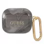 Guess GUA3UNMK puzdro na AirPods 3 čierne Marble Collection