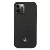 Mercedes-Benz iPhone 12 Pro Max 6,7 palca pevné puzdro koža Stars Pattern čierne