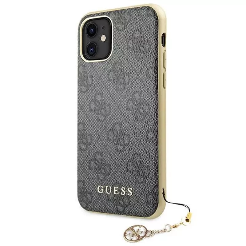 Guess GUHCN61GF4GGR iPhone 11 6,1 palca pevné puzdro 4G Charms Collection - sivá
