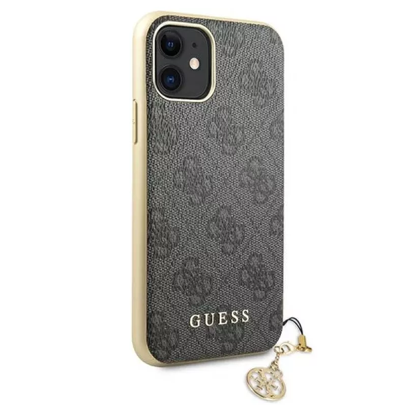 Guess GUHCN61GF4GGR iPhone 11 6,1 palca pevné puzdro 4G Charms Collection - sivá