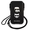 Karl Lagerfeld Ikonik Karl & Choupette Head pevné puzdro pre iPhone 12 / 12 Pro 6,1 palca - čierne