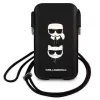 Karl Lagerfeld Ikonik Karl & Choupette Head Saffiano pevné puzdro pre Apple iPhone 12 Pro Max 6,7 palca čierne