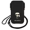 Karl Lagerfeld Saffiano Ikonik Karl pevné puzdro pre iPhone 12/12 Pro 6,1 palca - čierne
