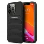 AMG AMHCP13LGSEBK iPhone 13 Pro / 13 6.1 čierne pevné puzdro koža Debossed Lines