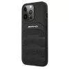 AMG AMHCP13LGSEBK iPhone 13 Pro / 13 6.1 čierne pevné puzdro koža Debossed Lines