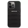 AMG AMHCP13LGSEBK iPhone 13 Pro / 13 6.1 čierne pevné puzdro koža Debossed Lines