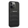 AMG AMHCP13LGSEBK iPhone 13 Pro / 13 6.1 čierne pevné puzdro koža Debossed Lines