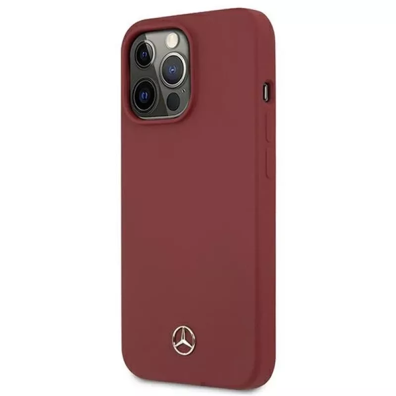 MERCEDES-BENZ MEHCP13LSILRE Silicone Line pevné puzdro pre iPhone 13 Pro / 13 6,1 palca červené