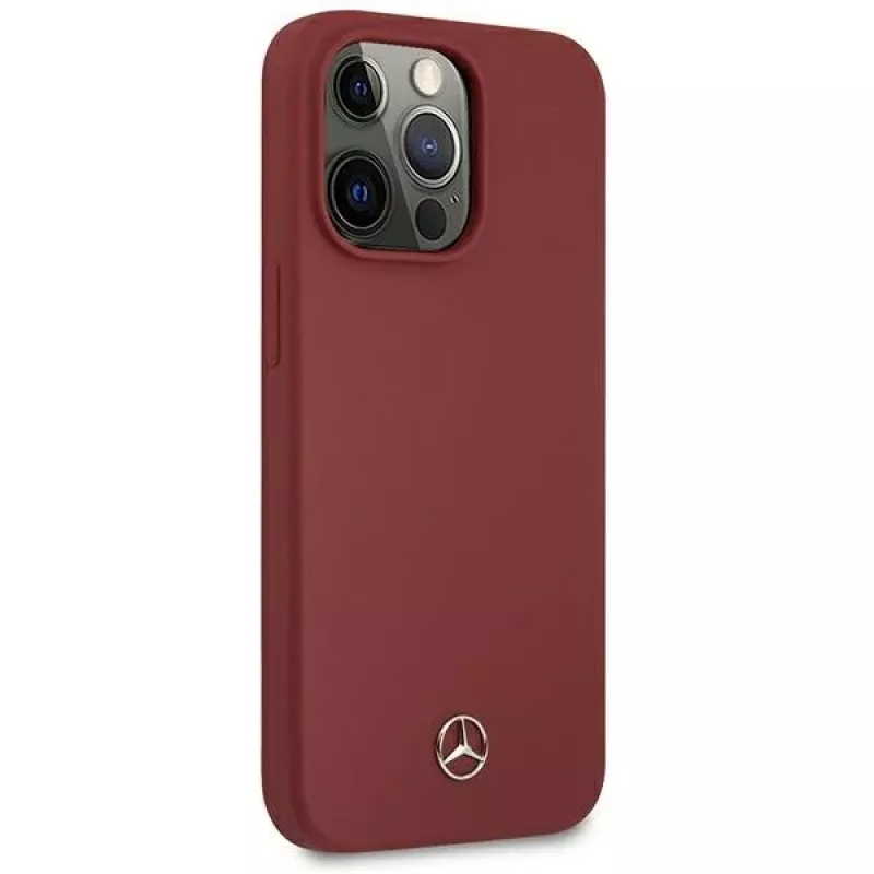 MERCEDES-BENZ MEHCP13LSILRE Silicone Line pevné puzdro pre iPhone 13 Pro / 13 6,1 palca červené
