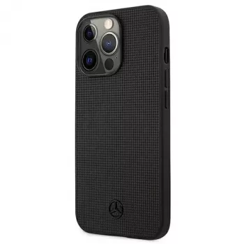 Mercedes-Benz MEHCP13LMBLBK iPhone 13 Pro /13 6,1 palca čierne pevné puzdro koža Meshed Metal Logo