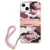 Guess GUHCP13MKCABPI pevné puzdro pre iPhone 13 / 14 / 15 6,1 palca ružové Camo Strap Collection