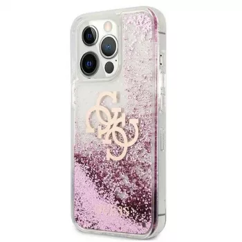 Guess GUHCP13XLG4GPI pevné puzdro pre Apple iPhone 13 Pro Max 6,7 palca ružové Liquid Glitter 4G Big