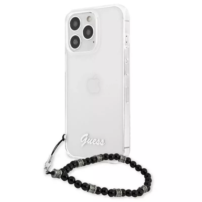 Guess GUHCP13XKPSBK iPhone 13 Pro Max 6,7 palca priehľadné pevné puzdro Black Pearl