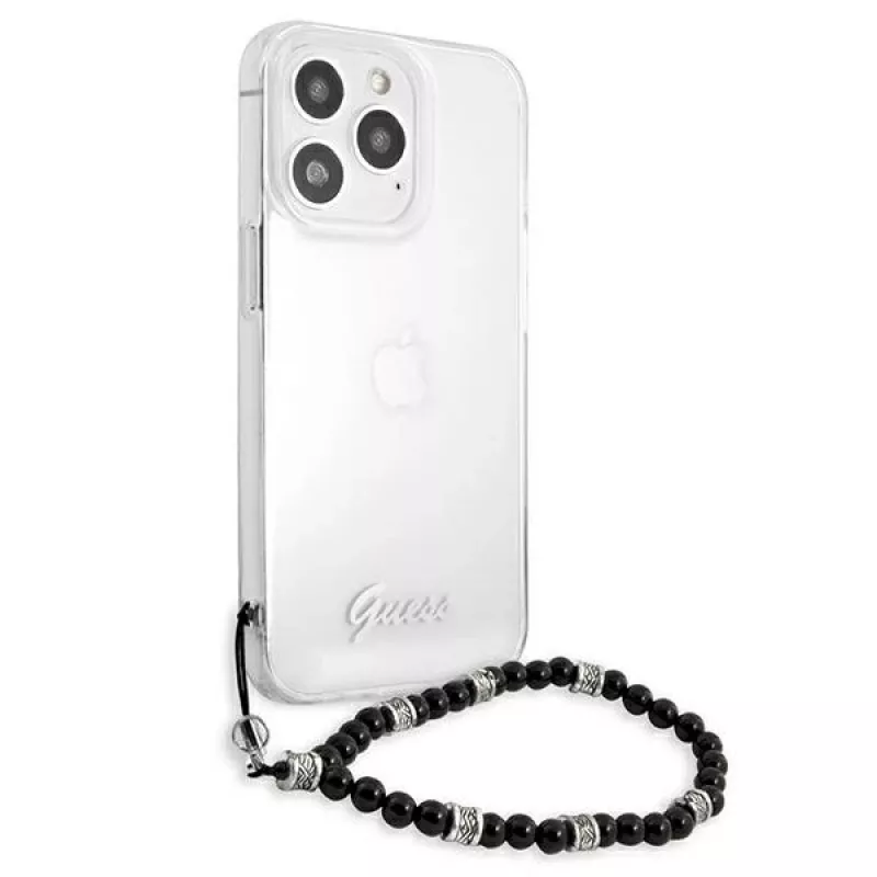 Guess GUHCP13XKPSBK iPhone 13 Pro Max 6,7 palca priehľadné pevné puzdro Black Pearl