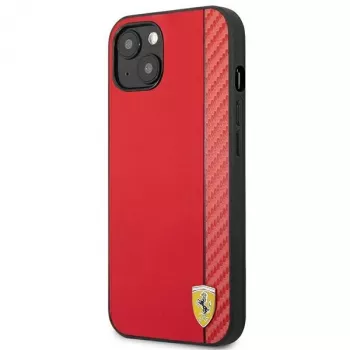 Ferrari On Track Carbon Stripe pevné puzdro pre Apple iPhone 13 mini 5,4 palca červené