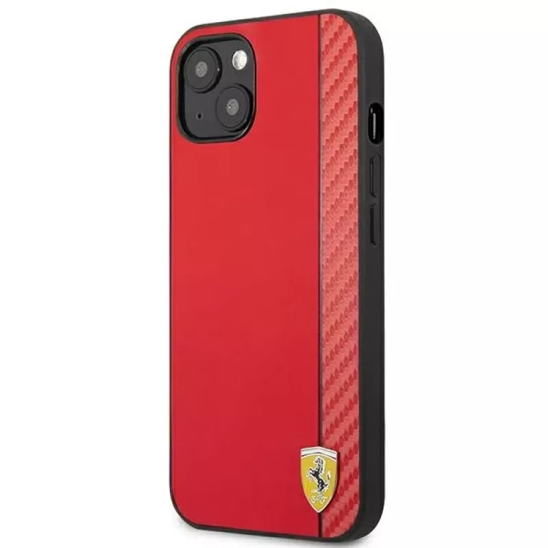 Ferrari On Track Carbon Stripe pevné puzdro pre Apple iPhone 13 mini 5,4 palca červené