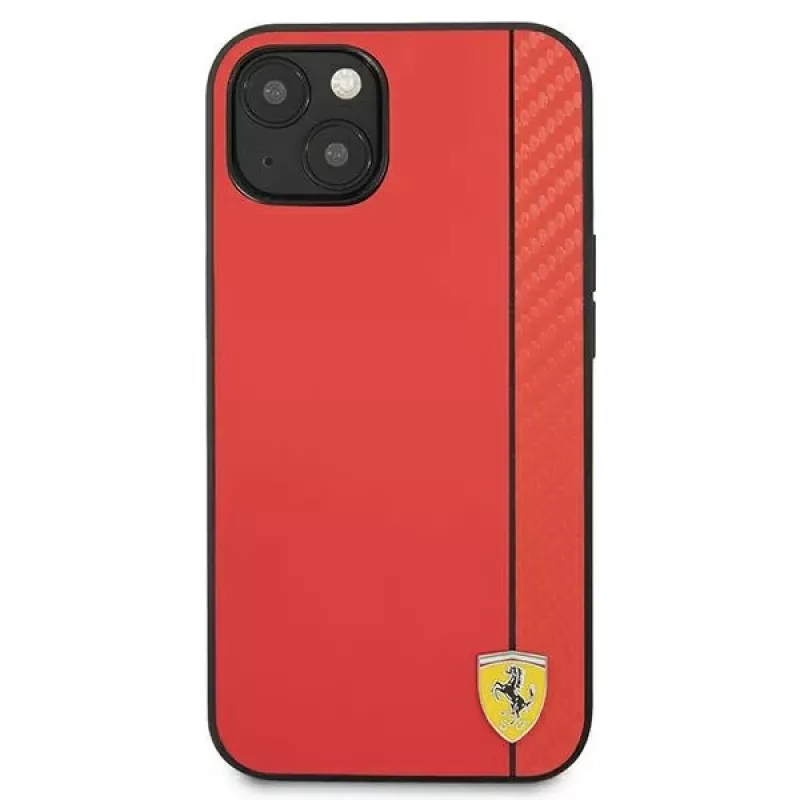 Ferrari On Track Carbon Stripe pevné puzdro pre Apple iPhone 13 mini 5,4 palca červené