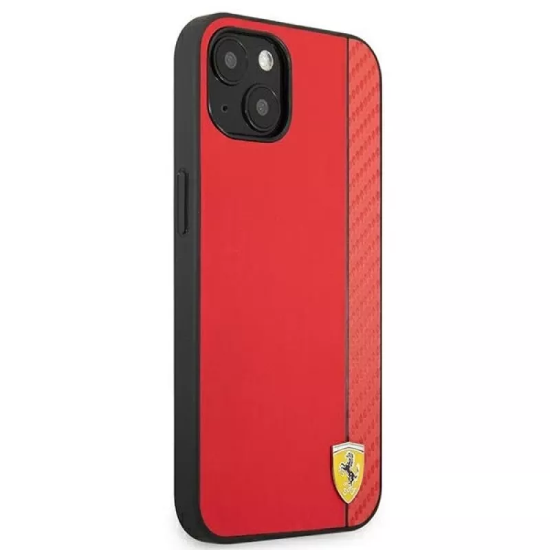 Ferrari On Track Carbon Stripe pevné puzdro pre Apple iPhone 13 mini 5,4 palca červené