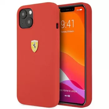 Ferrari FESSIHCP13SRE silikónové pevné puzdro pre Apple iPhone 13 mini 5,4 palca červené