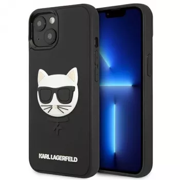 Karl Lagerfeld KLHCP13SCH3DBK pevné puzdro pre Apple iPhone 13 Mini 5,4 palca čierne 3D gumové Choupette