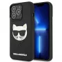 Karl Lagerfeld KLHCP13LCH3DBK pevné puzdro 3D Rubber Choupette pre iPhone 13 Pro / 13 6,1 palca čierne
