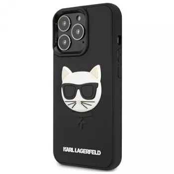 Karl Lagerfeld KLHCP13LCH3DBK pevné puzdro 3D Rubber Choupette pre iPhone 13 Pro / 13 6,1 palca čierne