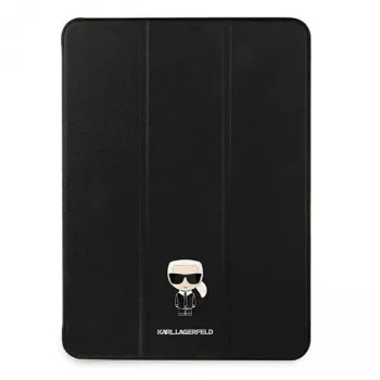 Karl Lagerfeld KLFC12OKMK puzdro s klopou pre iPad Pro 12,9 palca (2021/2022) - čierne Saffiano Karl Iconic