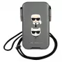 Karl Lagerfeld Ikonik Saffiano pevné puzdro pre Apple iPhone 12 / 12 Pro 6,1 palca sivé