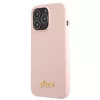 Guess Silicone Script Gold Logo pevné puzdro pre Apple iPhone 13 Pro Max 6,7 palca - svetloružové