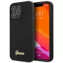 Guess GUHCP13XLSLMGBK iPhone 13 Pro Max 6,7 palca čierne silikónové puzdro so zlatým Script logom