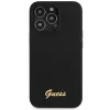Guess GUHCP13XLSLMGBK iPhone 13 Pro Max 6,7 palca čierne silikónové puzdro so zlatým Script logom