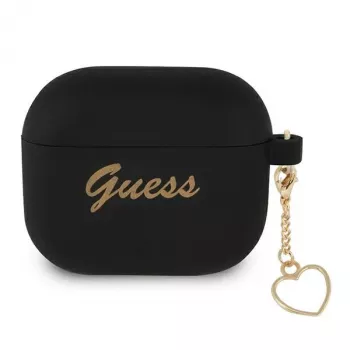 Guess GUA3LSCHSK AirPods 3 silikónové puzdro čierne Charm Heart Collection
