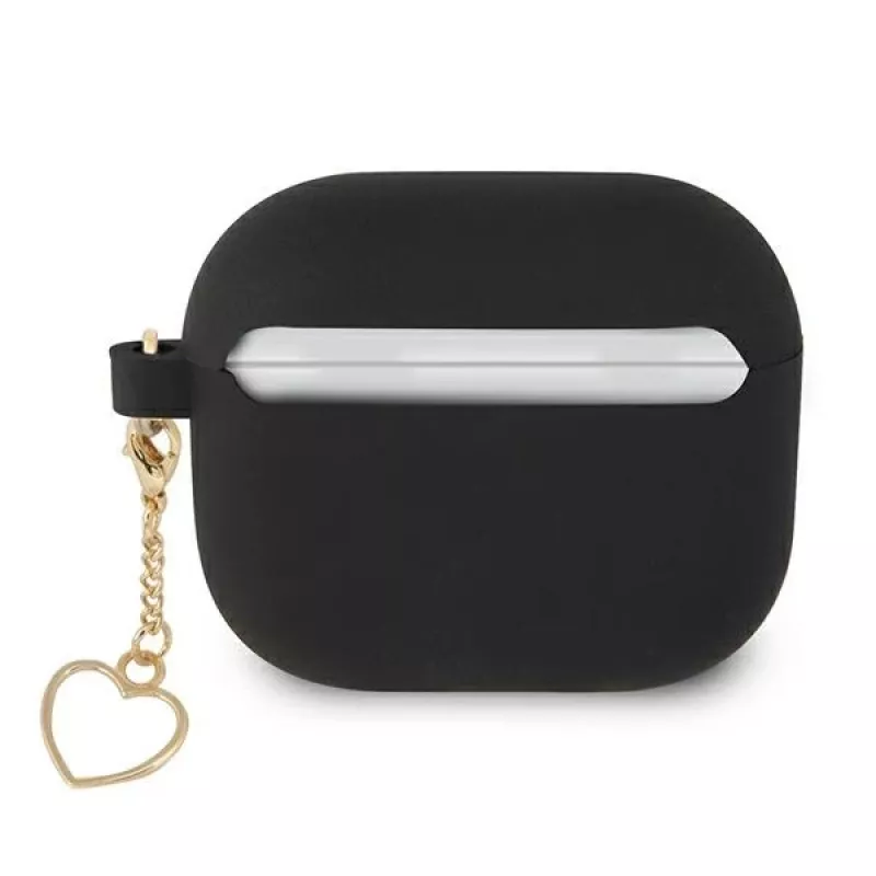 Guess GUA3LSCHSK AirPods 3 silikónové puzdro čierne Charm Heart Collection
