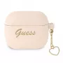 Guess GUA3LSCHSP Charm Heart Collection silikónové puzdro pre Apple AirPods 3. generácie - ružové