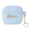Guess GUA3LSCHSB Charm Heart Collection silikónové puzdro pre AirPods 3, modré