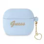 Guess GUA3LSCHSB Charm Heart Collection silikónové puzdro pre AirPods 3, modré