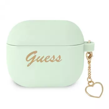 Guess GUA3LSCHSN puzdro na AirPods 3 zelené silikón Charm Heart Collection