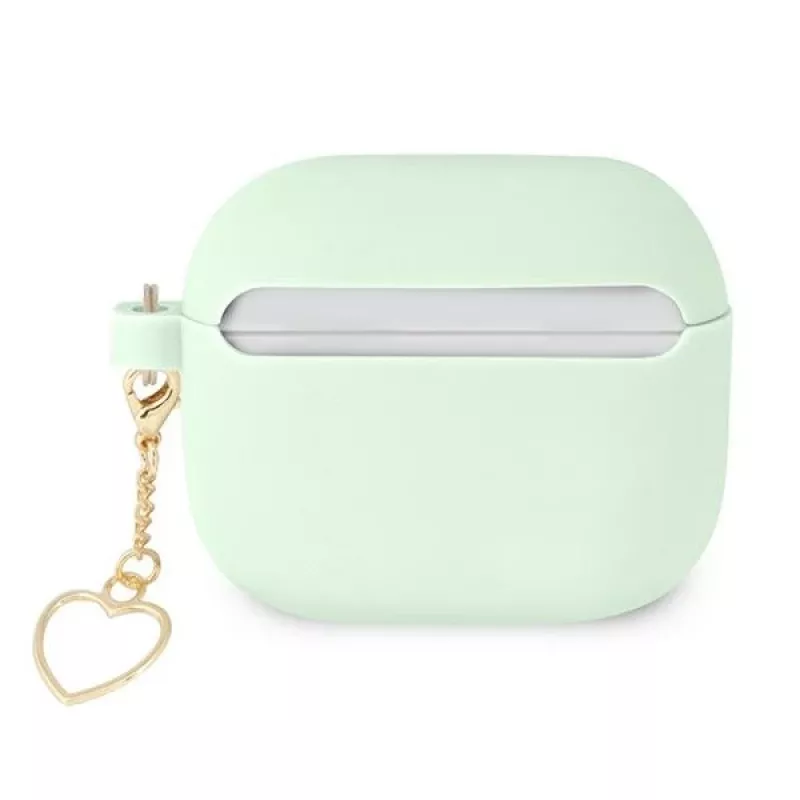 Guess GUA3LSCHSN puzdro na AirPods 3 zelené silikón Charm Heart Collection