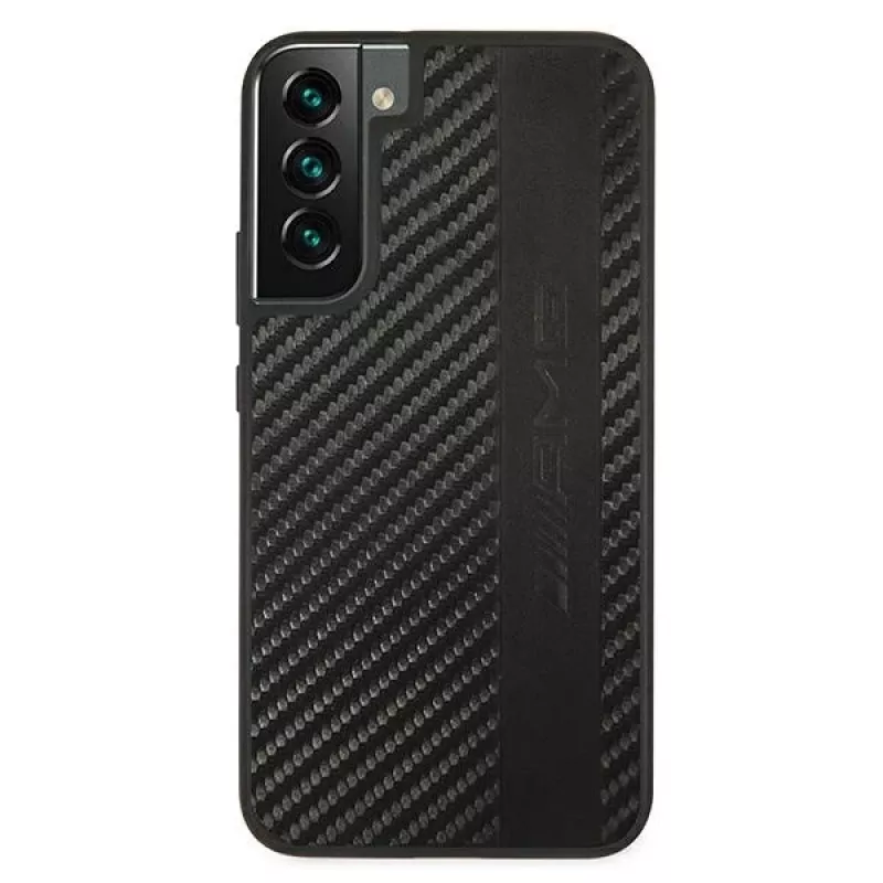 AMG AMHCS22MBLSCA pevné puzdro pre Samsung Galaxy S22+ Carbon Stripe & Embossed čierne